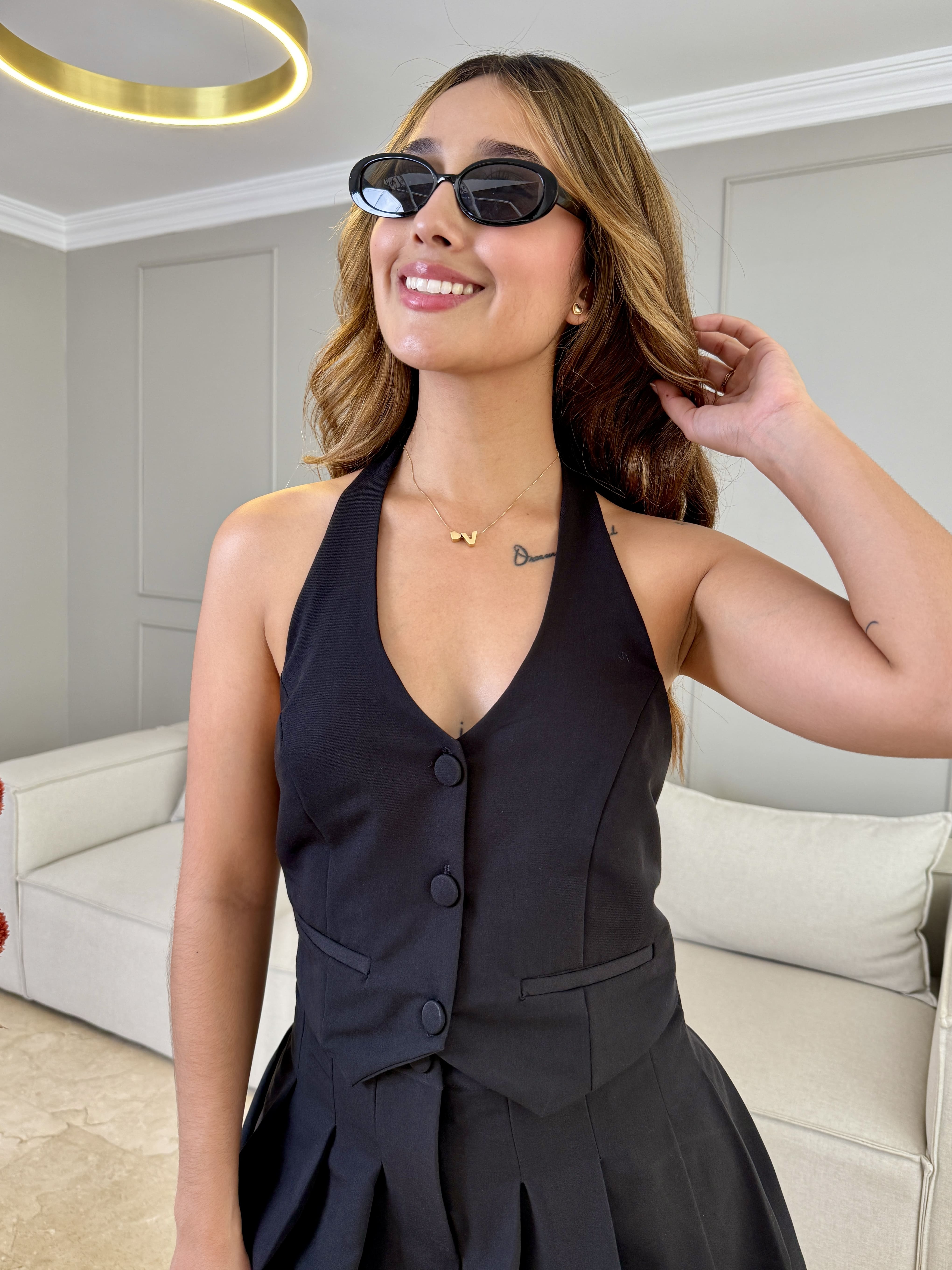 Chaleco halter color negro