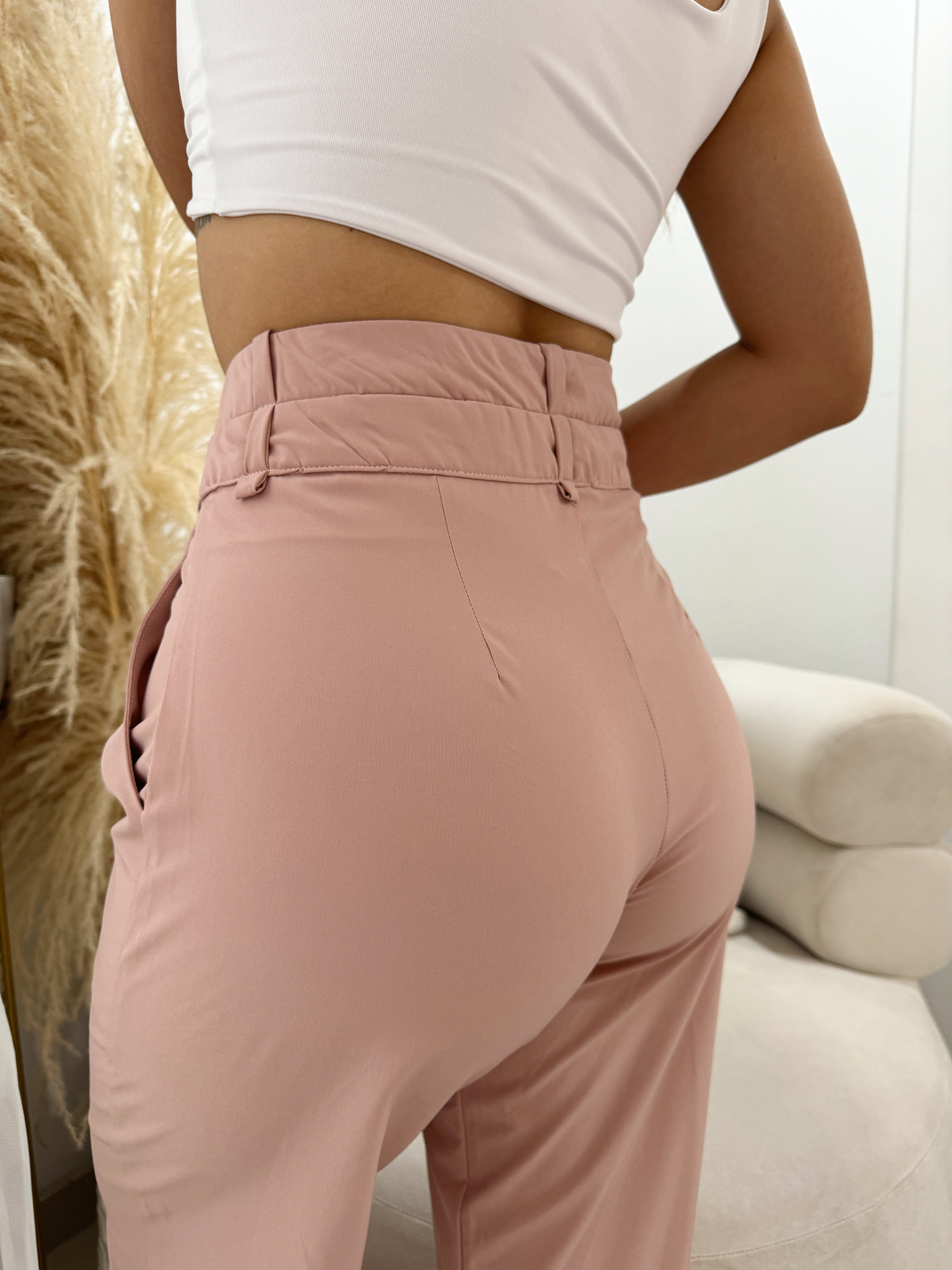 Pantalon doble pretina color rosado